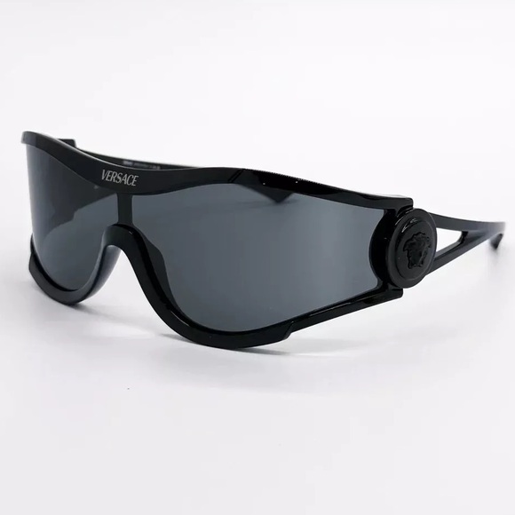 NEW VERSACE SHIELD SUNGLASSES MOD 4475 5360/87 BLACK VE4475 536087 EYEWEAR - Picture 2 of 8